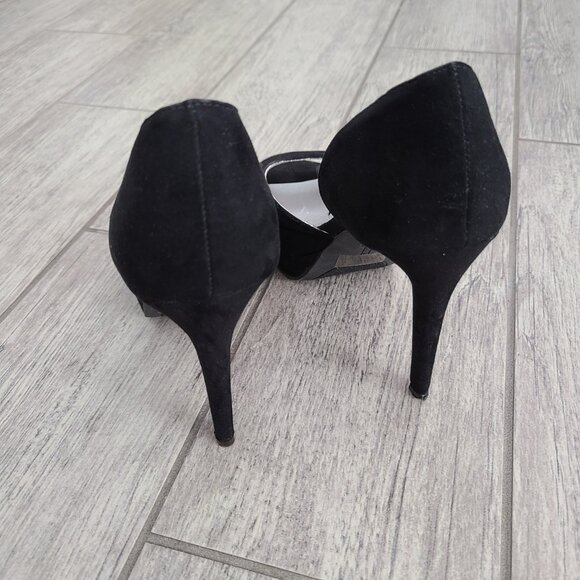 Fergalicious Radical Women's Black Peep-Toe Stiletto Heels Size 8.5W - Picture 6 of 15